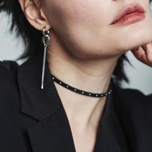 Punk Leder Choker Halskette für Männer, Gothic Layered Halsketten-Set