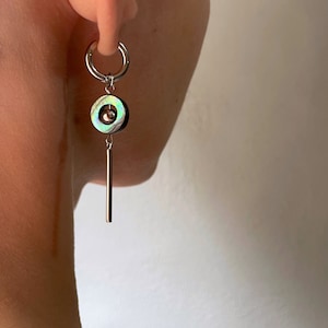 Abalone Dangle Earrings Green Earrings Silver