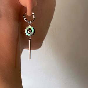 Abalone Dangle Earrings Green Earrings Silver