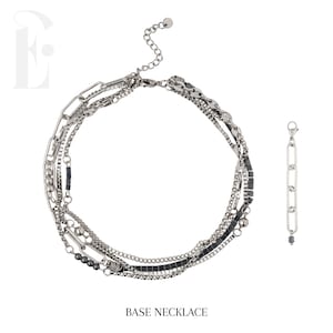 Punk necklace Grunge choker Layered necklace set Surgical steel Hematite Necklace Grunge necklace Alternative necklace Dramatic necklace