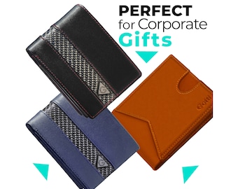 Cartera plegable de piel Napa, detalles en fibra de carbono, bloqueo RFID