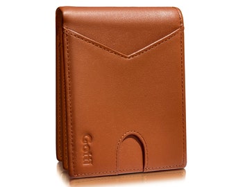 Napa Leather Bifold Wallet, RFID Blocking, Passcase with ID Window