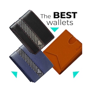 Carteras de cuero genuino para hombres, billetera plegable con bloqueo RFID para hombres con 2 ventanas de identificación, bolsillo abatible, 8 tarjeteros, billetera para hombres