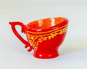 Handmade Ceramic Drinkware | Artisan Pottery Cups | Colorful Ceramic Coffee Cups | Unique Handmade Mugs, Boho Kitchen Decor, Ceramic Tumbler