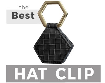 Magnetic Hat Clip for travel - Secure to your bag purse or luggage to carry your hats safely - Black with gold buckle anti-slip cap retainer