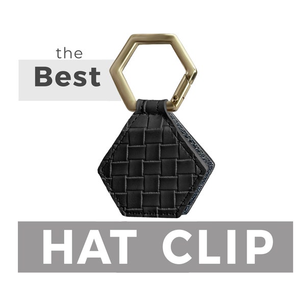 Magnetic Hat Clip for travel - Secure to your bag purse or luggage to carry your hats safely - Black with gold buckle anti-slip cap retainer