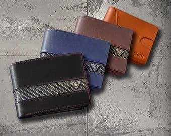 Full Grain Napa Leather Bifold Wallet, Carbon Fiber, RFID Blocking