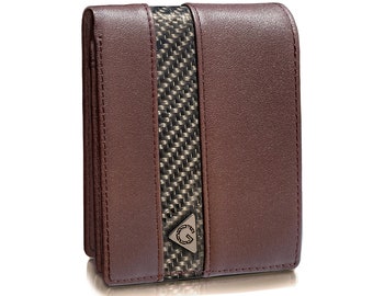 Napa Leather Bifold Wallet with Carbon Fiber, RFID Blocking