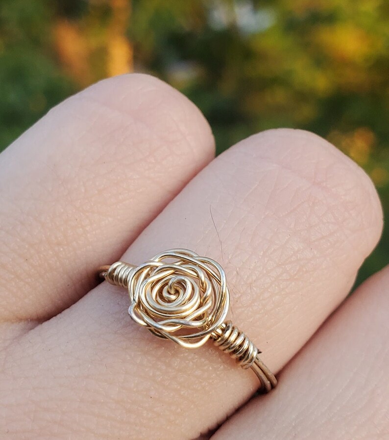 Wire Rose Rings Etsy