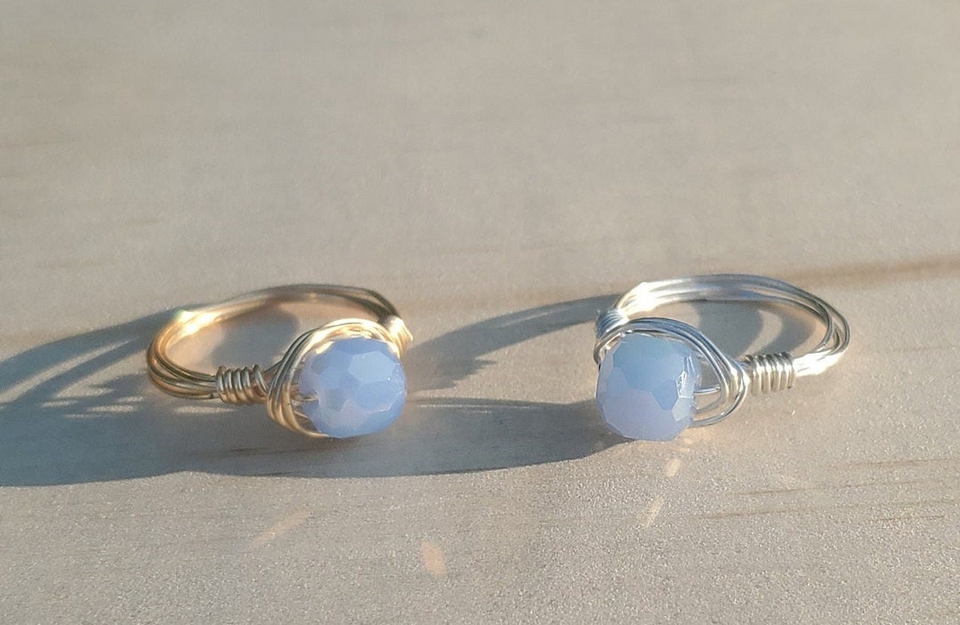 Periwinkle Wire Rings - Etsy