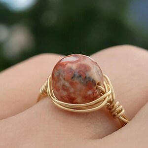 Leopard Jasper Wire Rings