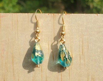 Raindrop and Specs of Sunlight Handmade Earrings