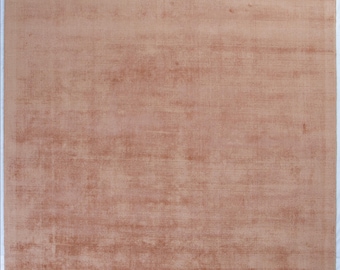 Hand Loom Wool Rug, Peach Solid Color, Persian Style, Living Room Bedroom