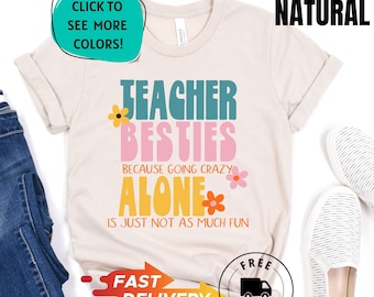 Teacher Bestie Shirt, Funny Teacher Shirts, Teacher Coworker Shirt, Teaching Partner Gift, Preschool Teacher Shirt, Teacher Clothes