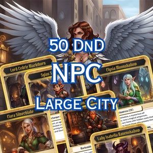 D&D Large City NPC Collection - 50 Digital Cards for Dungeon Masters and Players - Instant Download