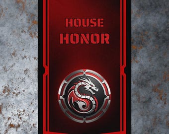 Custom Sci-Fi Wargaming House Banner Flag - Faction Crest Wall Decor for Tabletop Gamers & Hobbyists