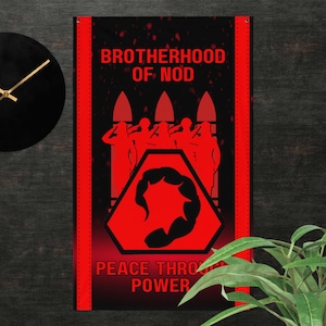 Brotherhood of NOD Flag - Retro Command & Conquer Banner - RTS - TTRPG Inspired Wall Art - Gamer Room Decor