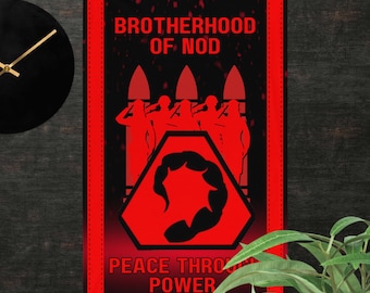 Brotherhood of NOD Flag - Retro Command & Conquer Banner - RTS - TTRPG Inspired Wall Art - Gamer Room Decor