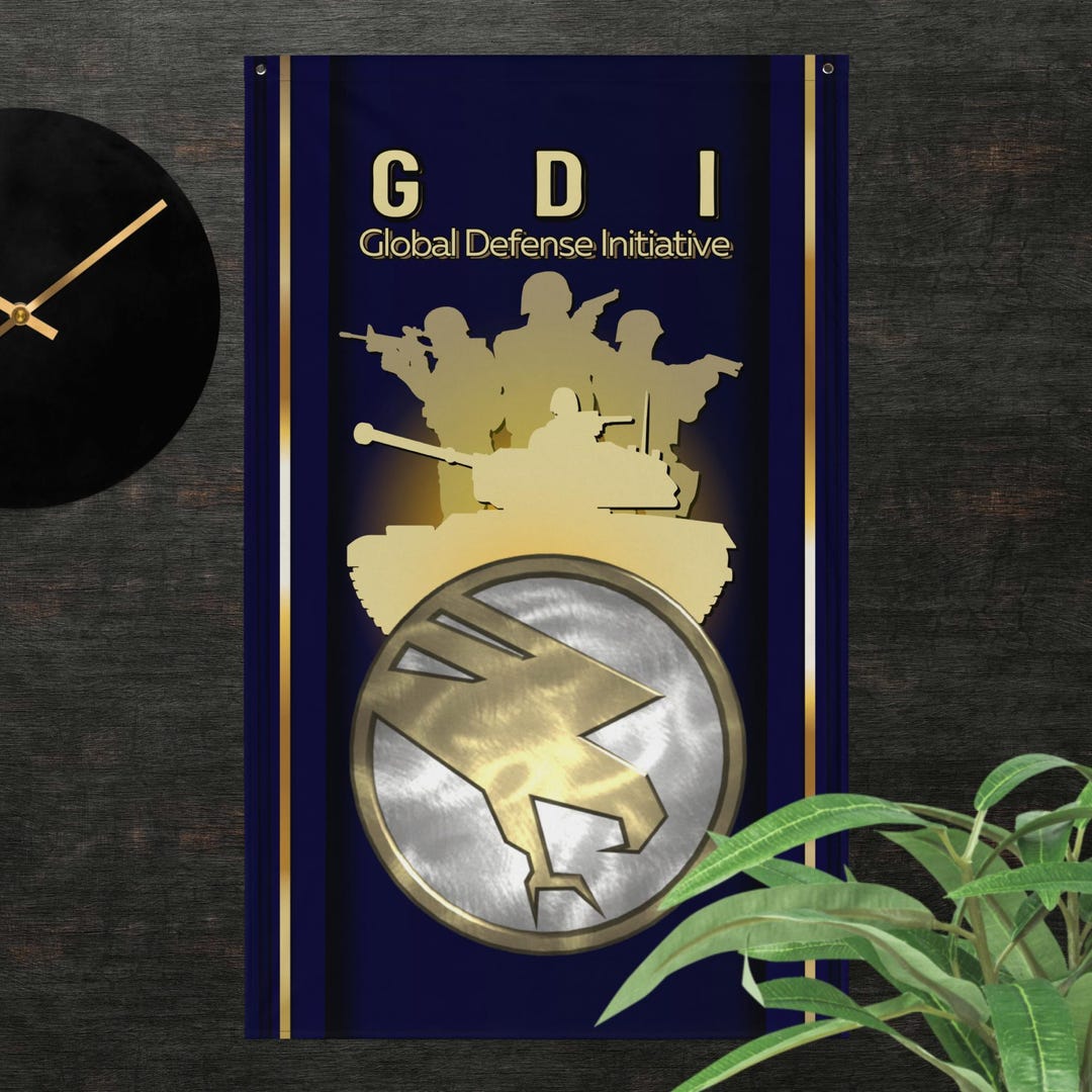 Gdi Initiative GDI Flag - Global Defense Initiative - Retro Command & Conquer Banner ...