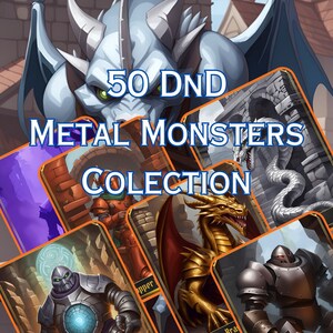 D&D Metal Monster Image Collection - 50 Digital Art Prints for Dungeon Masters and Players - Instant Download