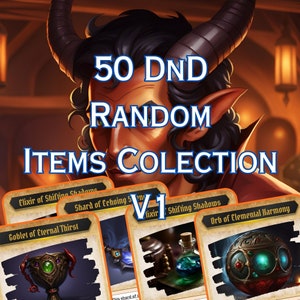 Collection d'objets numériques D&D - 50 objets aléatoires uniques pour les maîtres de donjon et les joueurs - Téléchargement instantané V1
