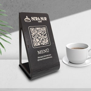 Scansione per cartello del menu Codice QR personalizzato Cartello del menu in legno 2,7 mm MDF / Eps, Dxf, file PDF