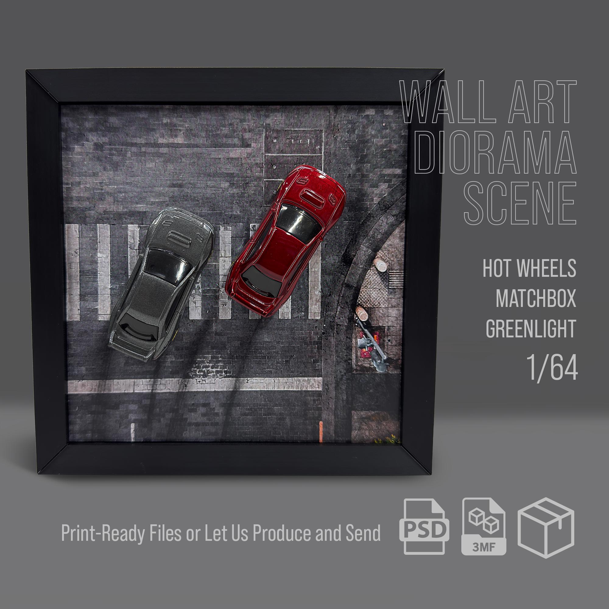 1/64 Scale Diorama Wall Art – Printable Frame Design (PSD/PDF/3MF