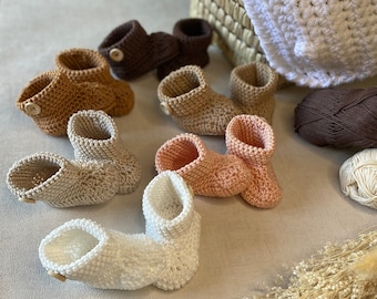 Chaussons bébé crochet - Idée cadeau baby shower - Cadeau naissance - Chaussons garçon - Chaussons fille