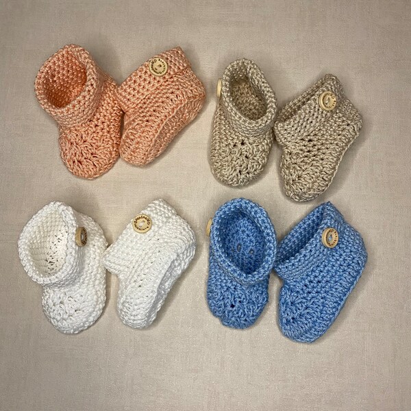 Chaussons bébé crochet - Chaussons nouveau-né - Idée cadeau baby shower - Cadeau naissance - Chaussons garçon fille