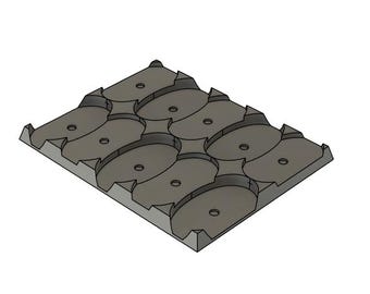 Adaptapods oval: 60x35mm oval base to 30x60mm rectangle adapter movement tray for miniature games / wargaming / rank & flank