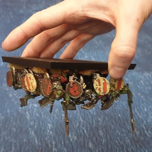 Movement trays for magnetised 25mm miniature bases in miniature games /wargaming / rank & flank / miniature games