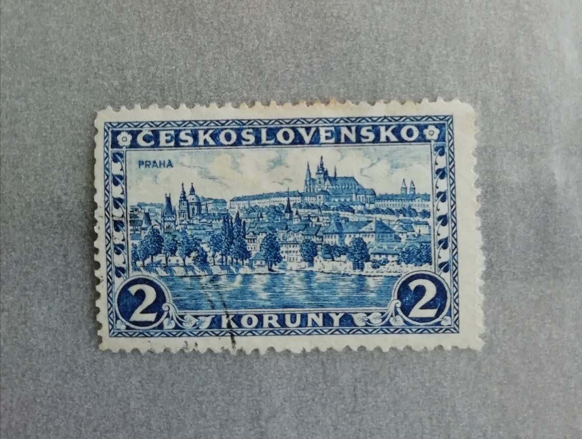 2 Koruny Ceskoslovensko Stamp 1926 With Watermark 107 | Etsy