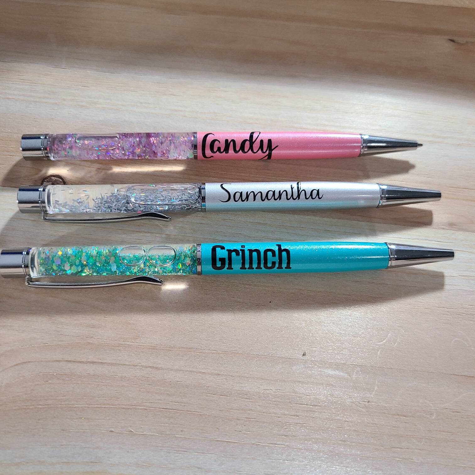Personalized Glitter Pens, Custom Decal Name Pens, Sparkle Pens