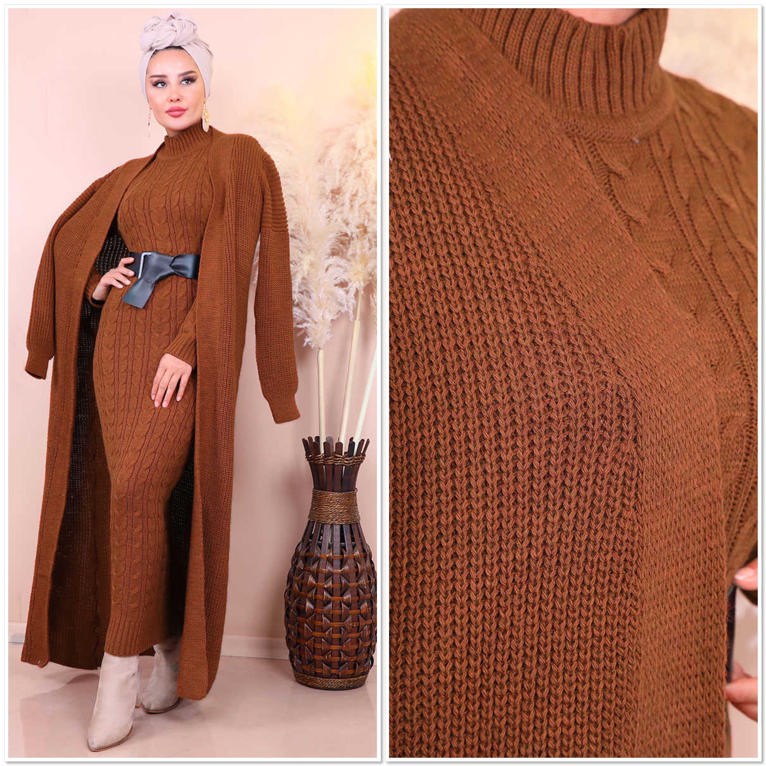 2 Pcs Jumper Dress and Cardigan Set 