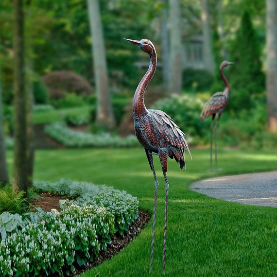 Garden Statue Outdoor Garden Crane Statues and Sculptures Etsy