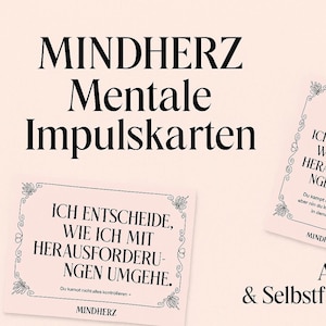 MINDHERZ Affirmation Cards – 30 Deluxe Cards Set with PDF, PNG & Bonus Workbook | Self-Reflection and Daily Routines