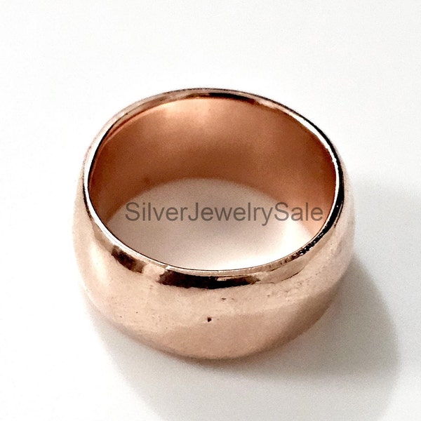 Copper Band Ring, Mothers Day Gift Ring Copper, 100 % Pure Copper Band, Half Round Ring in Copper, Men's Women's Thin Ring, Gift for Her Him