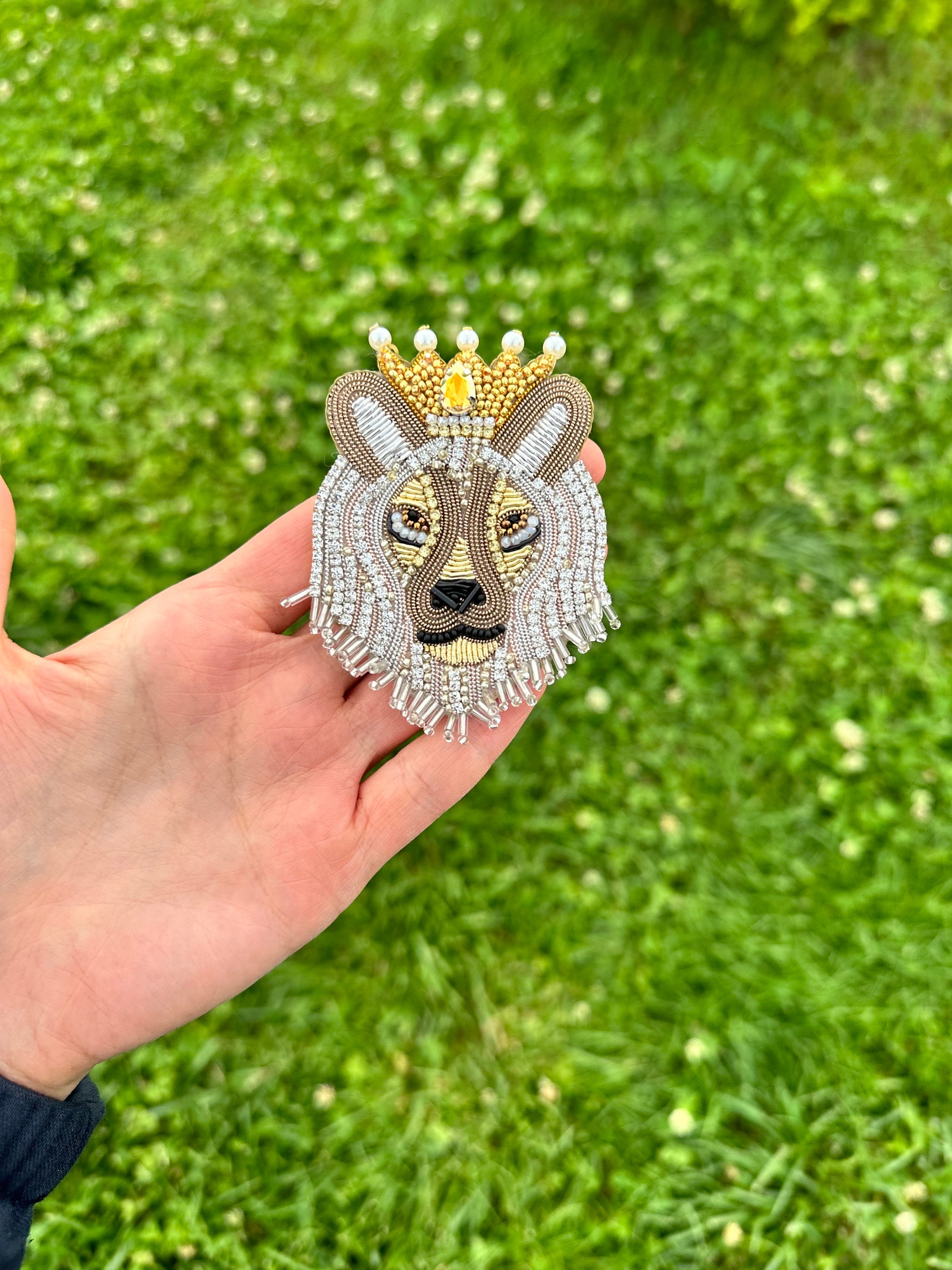 ブローチ・コサージュ Lion Head Brooch il_fullxfull.5021065645_e3mi.jpg