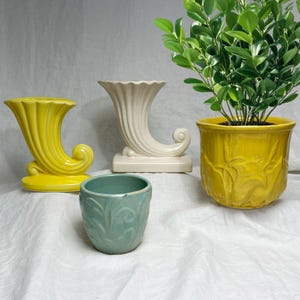 Ceramic Planter Cache Pot Group by Weller McCoy Ohio Pottery Vintage