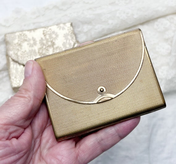 Vintage Coty Textured Gold Envelope Style Mirrored