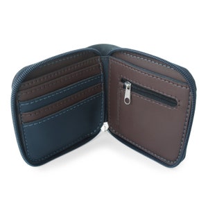 Billetera de cuero vegana, Billetera blanca con bolsillo de moneda, Monedero con cremallera para mujeres, Monedero casual, Monedero bifold, Monedero cuadrado con cremallera