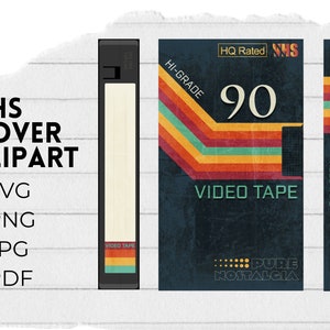 Copertina del nastro VHS Clipart anni '90 Svg Design retrò Nostalgia