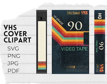90s Clipart VHS Tape Cover Svg Retro Design Nostalgia