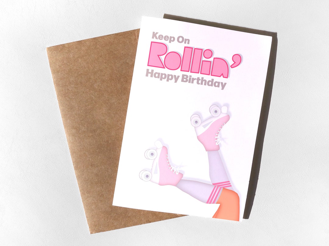 Printable Happy Birthday Card, Roller Skate Birthday Card Printable ...