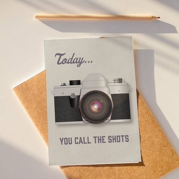 Retro Camera Birthday Card, Vintage Camera Greeting Card for Photographers, Retro Pun Card Instant Download, 5x7 and 4x6 Sizes Included