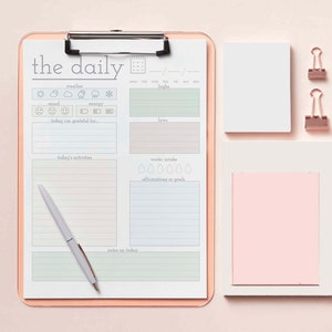 Printable Self Care Simple Planner Daily Mental Health Log Planner for Organization, Mindfulness, Mental Clarity, A4 & Letter Sizes Included