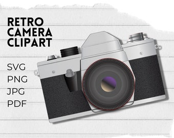 Retro Camera Svg Vintage Photography Clipart Png, 70s, 80s & 90s Design Old School Nostalgia Throwback
