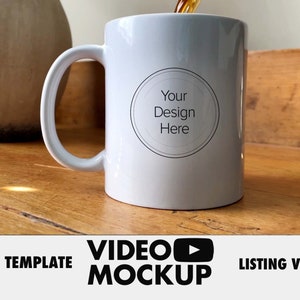 Wideo Mockup Kubek 11oz PSD Szablon Obiektu Inteligentnego z dołączonym Samouczkiem Wideo