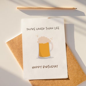 Carte d'anniversaire drôle imprimable pour mari, petit ami, papa ou lui, ami buveur de bière | Tailles 4x6 et 5x7 incluses