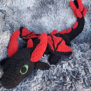 MOTIF UNIQUEMENT - Peluche dragon géante au crochet